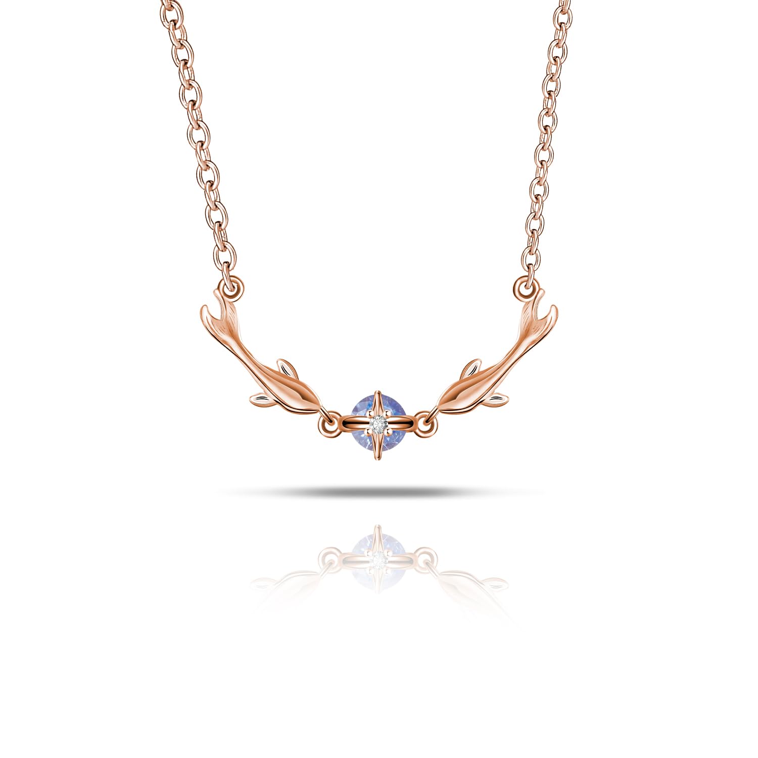 E-AOCJMHs925 Sterling Silver Dolphin Necklace for Women Dolphin Bracelet Dolphin Pendant Necklace Jewelry for Women Girlfriend Wife (NL Dolphin-B)