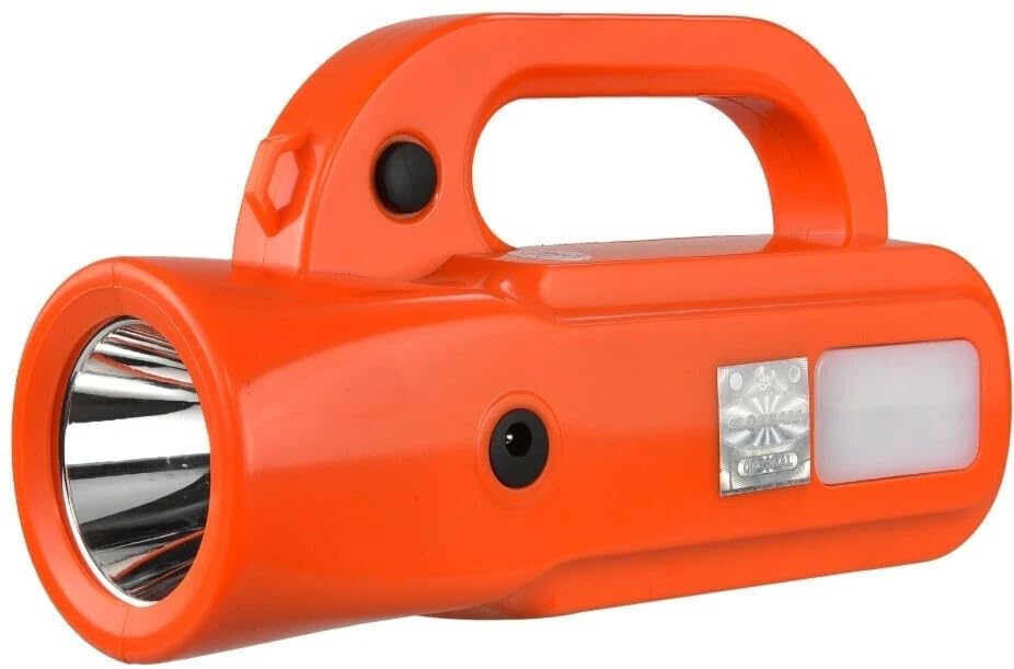 GLOBEAM Bhumi Kisan ABS Plastic Rechargeable Torch with Side Emergency Light Having 4500 mAh Battery with 10 Hours Backup Fuse Holder for Extra Safety-image-49