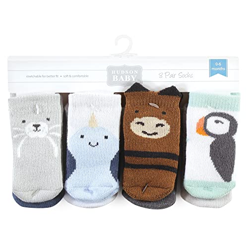 Image of Hudson Baby Baby 8-pack Cotton Rich Newborn and Terry Socks