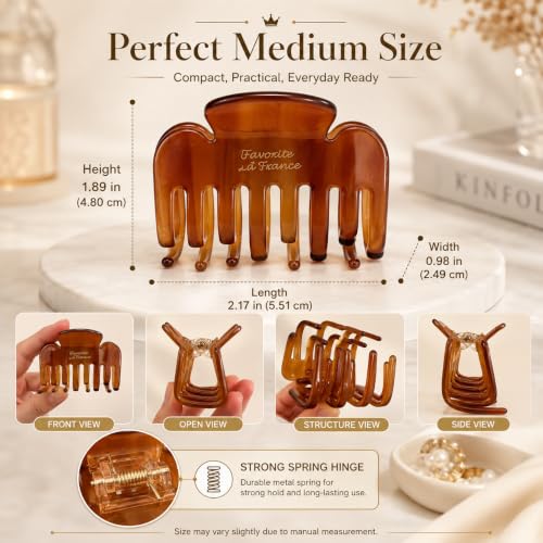 Pinzas para cabello brillo acetato 2 piezas miniatura 6