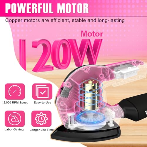 Cordless Detail Sander - 20V Electric Hand Sander with 22Pcs Sandpapers, 12000 RPM Mouse Sander with Dust Bag, Compact Palm Sander Tool for Woodworking, 2.0Ah Battery and Charger Included - Image 3