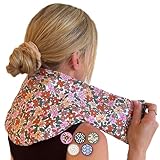 Chill&Rest - Saco de semillas para microondas - bolsa semillas calor microondas - saco termico semillas - saquito de semillas microondas - Modelo Florale Rosa