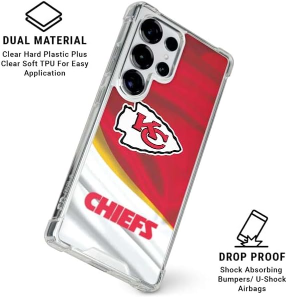 Skinit Clear Phone Case Compatible with Galaxy S25 Ultra - Officially Licensed NFL Kansas City Chiefs Design