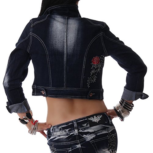 Crazy Age Jeansjacken Blazer Kurze Jacke Tattoosjacken Übergangsjacke (S,...