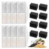 MyfatBOSS Pet Fountain Filter Replacement and Replacement Pre-Filter Sponges, 8+8 Pack Cat Water Fou