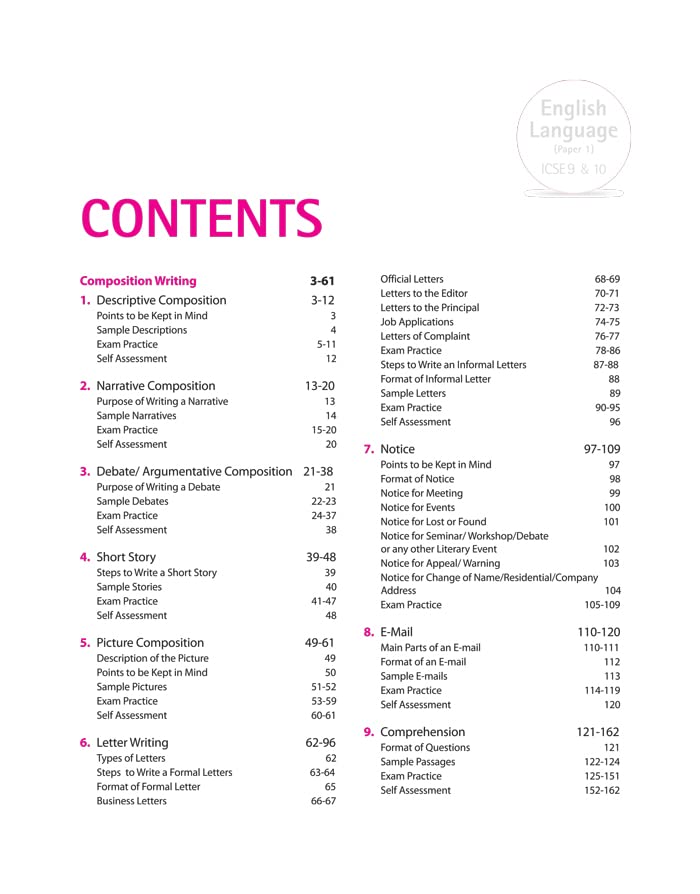 All In One English Language (Paper 1) ICSE Class 9 and 10 2022-23 Edition (Old Edition) 1
