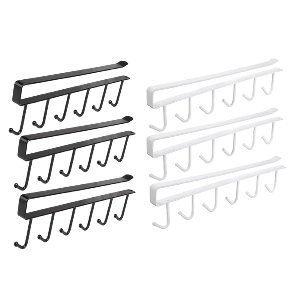 CTRLZS Shelf Cup Holder Cup Hook, Under Cabinet Storage Rack Space Saving Coffee Cup Holder