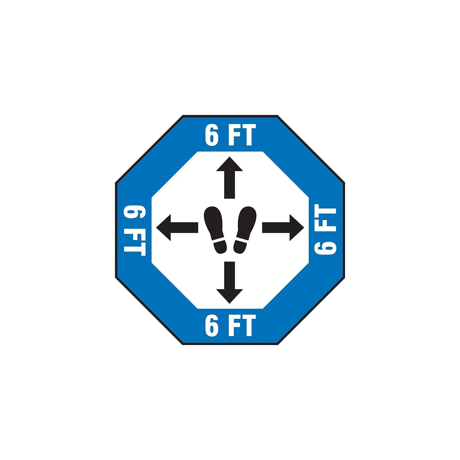 Signalisation de sol 6 FT Accuform pour l'organisation des commerces