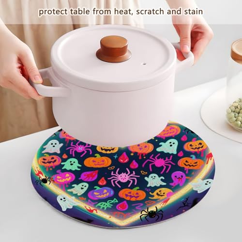 Dessous de plat cœur protège table plat chaud et grand récipient 38cm - 6
