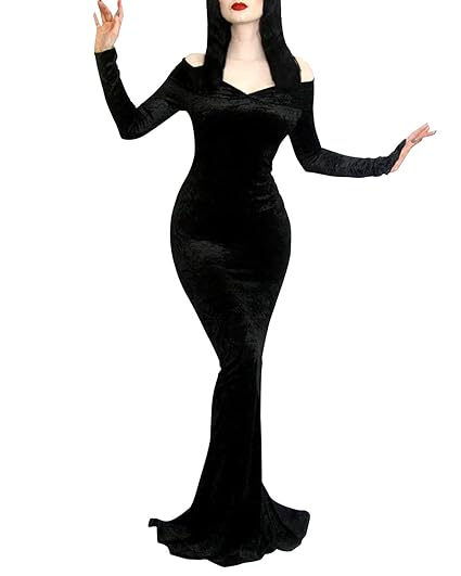 Morticia Addams Halloween Costume 2022 Iceyou Addams Family Costumes Wednesday Morticia Addam Dress Halloween Costume Off Shoulder Party Maxi Dresses X Large Morticia Balck Amazon In Clothing Accessories