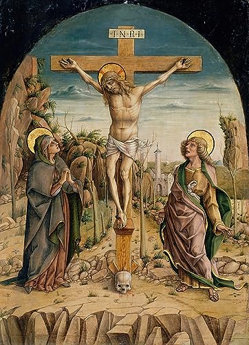 La Crucifixion de Carlo Crivelli toile murale abstraite impression grand format 60x90cm