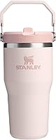Vista 20 de Stanley IceFlow - Vaso con pajilla abatible con asa, de 20 onzas, tapa giratoria y popote abatible, botella de agua resistente a fugas, acero