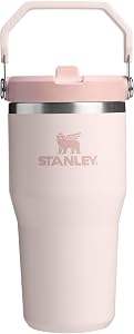 Stanley IceFlow 2.0 Flip Straw Tumbler with Handle 20 oz | Twist On Lid and Flip Up Straw | Leakproof Water Bottle | Insulated Stainless Steel | BPA-Free | Rose Quartz