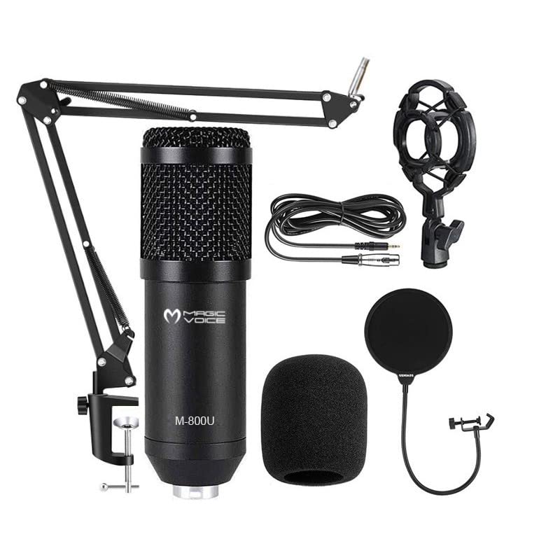 M-800U Profesyonel Kondenser Yayıncı Mikrofonu, Ses Kaydı, Podcasting, YouTube, Karaoke, Oyun Akışı, +48V Phantom Power Uyumlu