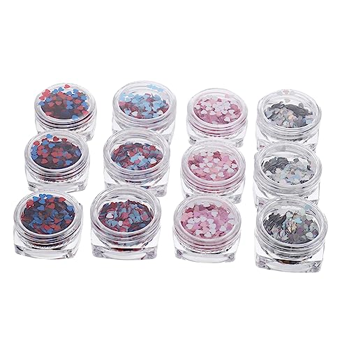 TOVINANNA Nail Art Decorations Love Heart Sequin Nail Stickers Pcs Set Glitter Manicure Stickers for DIY Party