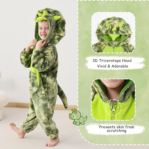 Disfraz de dinosaurio de una pieza para niños y niñas miniatura 2