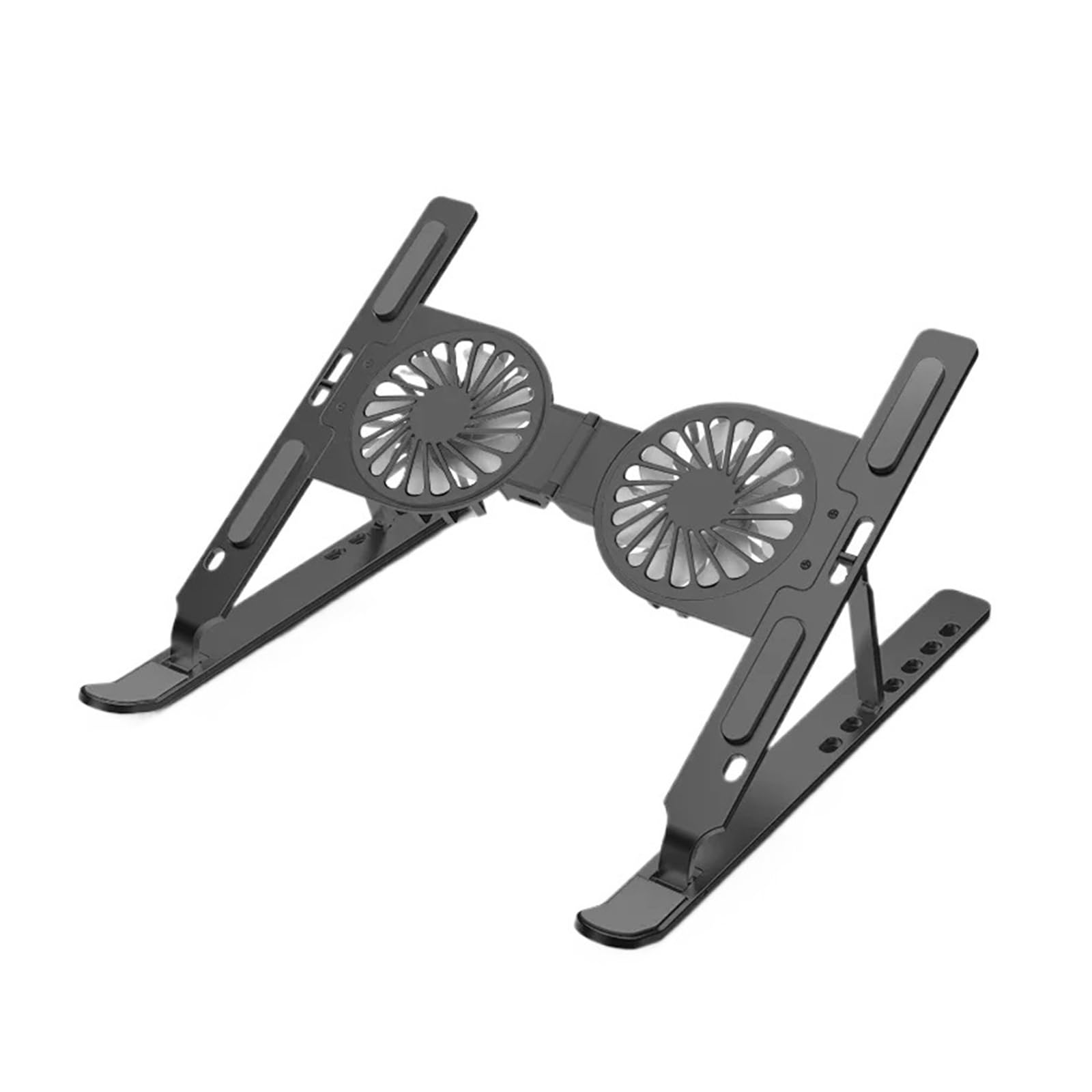 Support d'ordinateur portable pliable gris avec ventilateur de refroidissement RVB réglable