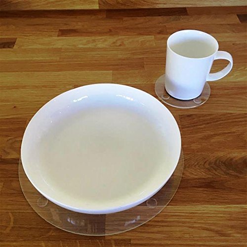 Super Cool Creations Rund Tischset und Untersetzer Set - Durchsichtig, 6 Placemats and 6 Coaster - Standard