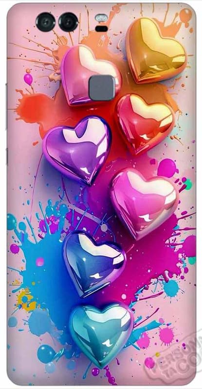 Cover custodia In Plastica Rigida Compatibile Con Huawei P9 Plus,Design cuore