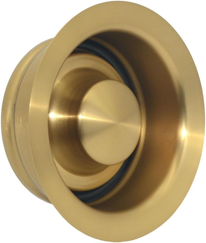 Garbage Disposal Sink Flange and Plug for 3.5-inch Standard Sinks - 304 Stainless Steel Champagne Brushed Brass Garbage Disposal Drain Assembly - with Rubber Gasket