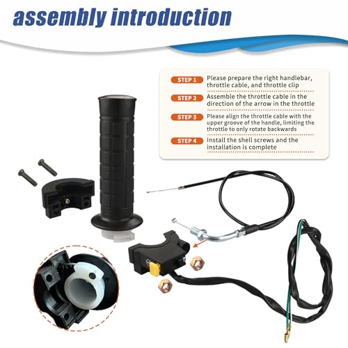 Image of Throttle Cable Assembly Twist Throttle Handle Grip with 7 /8 inch 22mm Handlebar for 2 Stroke Engine 49cc 50cc 80cc 100cc Gas Motor Motorized Bicycle Bike Parts