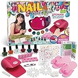 Nail Art Kit for Girls, FunKidz Makeup Craft Kits with Peelable Nail Polish Nail Dryer Kids Mani Pedi Set for Girls Spa Party