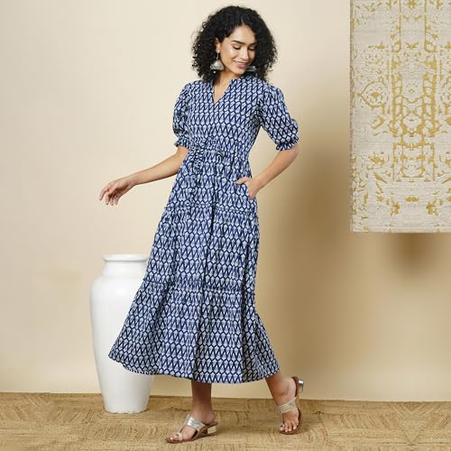 Image of Globus Women Ethnic Dresses (3641667001 Blue S)