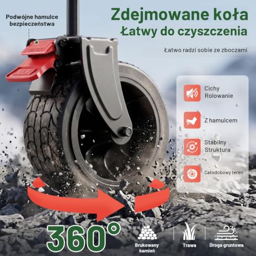 TIMBER RIDGE Składany wózek plażowy 300 l, udźwig 150 kg, wózek kempingowy, koła terenowe z hamulcem, wózek ogrodowy ze zdejmowanym pokrowcem, na plażę, kemping, zakupy i do ogrodu