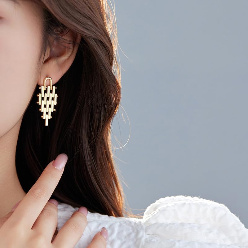 Dangle Earrings Metal Mesh Earrings Stud Earrings Fashion Jewelry Best Gift for Women and Girls - Image 2