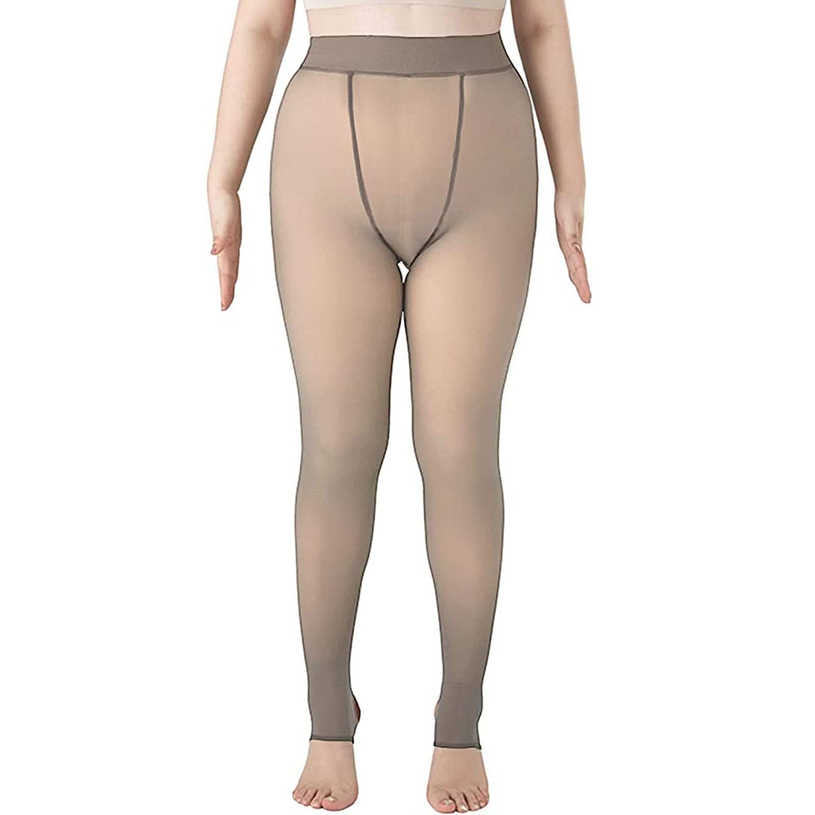 POLDOM Plus Size Fake Translucent Nude Strumpfhosen Fleece Damen  Strumpfhosen Winter Warm Dicke Strumpfhosen Strümpfe SchwarzGrau (Color :  Gray80g, Größe : M 40-65KG) : Amazon.de: Fashion