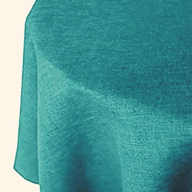 Tischdecke | Petrol/Türkis - Rund - 180cm | Gartentischdecke | Outdoor-Decke | Lotus-Effekt | Leinen-Optik | Schmutzabweisend