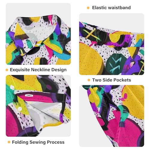 Image of Boccsty Ice Cream Drip Boy Summer Shorts Sets Hawaiian Toddler Boys T-Shirt & Pants 2 Pcs 3T-10T