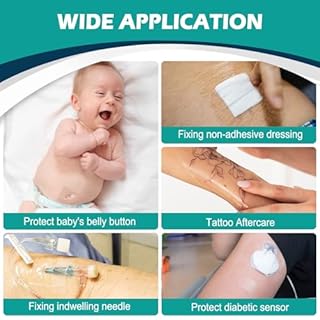 Transparent Film Dressing 4" x 4.75" Box of 30 - Waterproof Bandages for Swimming, Showering, Wounds, Post Surgical Shower or IV Shield, Tattoo Aftercare Bandage, Scar Therapy, Adhesive Patches