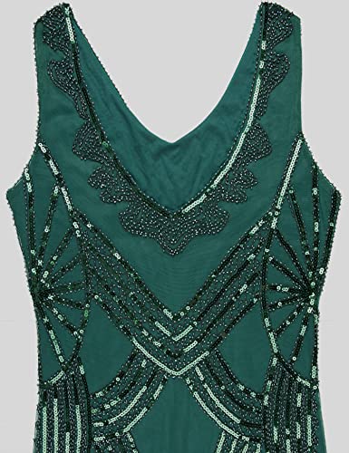 Image of Women's 1920s Gatsby Dress V Neck Sequin Bead Fringed Cocktail Hem Flapper Dress