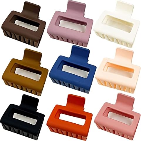 Pinzas de pelo Ypkia pequeñas rectangulares multicolor mate para mujeres y niñas (9 unidades) Cover