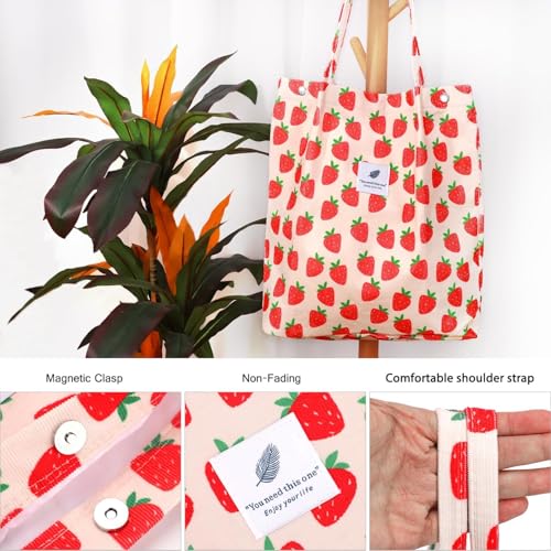 Image of Street27 Korean Canvas Corduroy Tote Bag Casual Work Shoulder Handbags | Multi-Purpose Bag |Sturdy Canvas Bag with Large Capacity | Shopping Bag for Office, College & Daily Use
