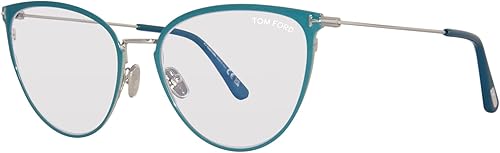 Tom Ford Gafas graduadas FT 5840 -B 087 Shiny Teal, t LogoBlue Block Lentes