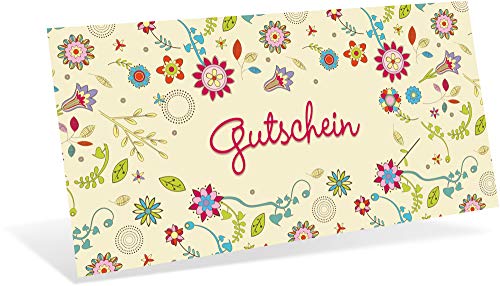 Gutscheinkarten (10 Stück) für Ihre Kunden - Geschenkgutscheine für Einzelhandel, Kinder, Spielwaren - DIN lang Faltkarte verschließbar, blanko Vordruck zum Eintragen der Werte