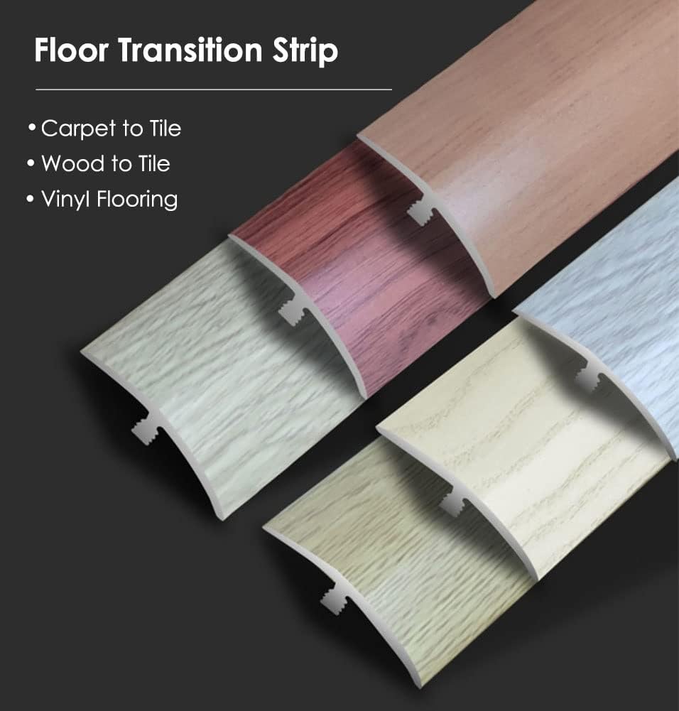 ETULLE Wood Grain Finish Floor Transition Strip, PVC Doorways Entry Flooring Reducer, 4.5cm Wide Cinch Seam Cap, Easy to Install (Color : Style2, Size : Length 120cm)