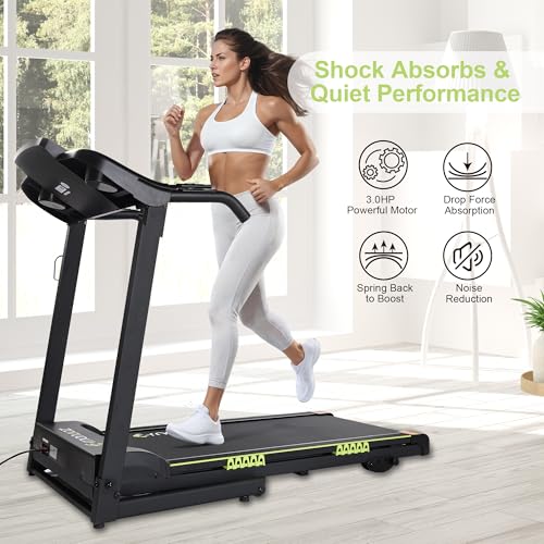 Image of Treadmills for Home, Treadmill with 0-15% Auto, 4.0HP Folding Electric Treadmil, 20 inch Wide Running Machine with Bluetooth Speaker & Pulse Monitor, 350 LBS Weight Capacity