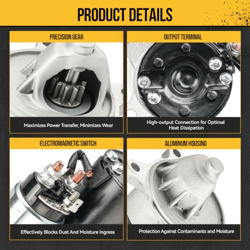 KAC Starter Replacement for Ford, Mazda 1991-1997 Ranger 2.3L, B2300,1998-2001 Ranger 2.5L, B2500,1992-1993 Mustang 2.3L; 10-Tooth,1.4 KW,F17U11000AB, F87U11000AA, F87Z11002AA, F1TZ11002A, ZZP118400 miniatura 2