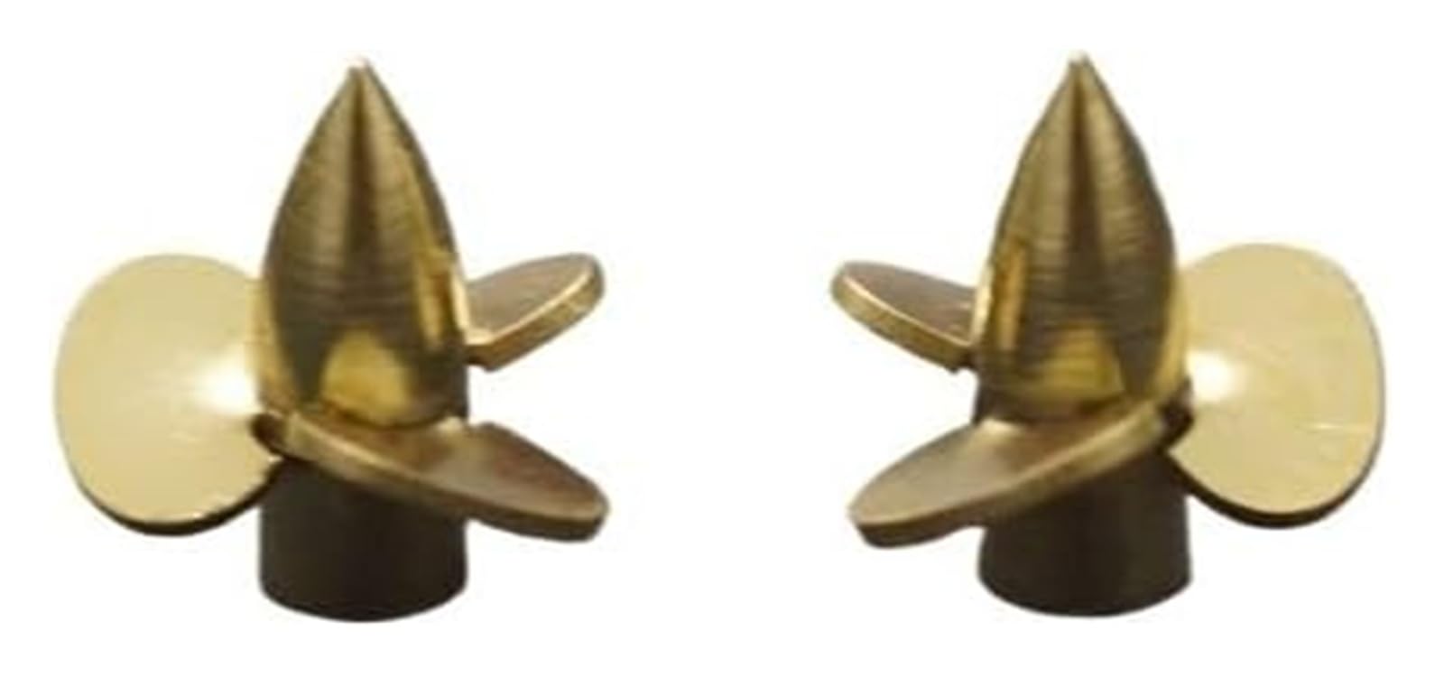 RC Boat Propeller Set,6mm-9mm Three-Blade Copper,1mm Shaft Hole,2 Pieces