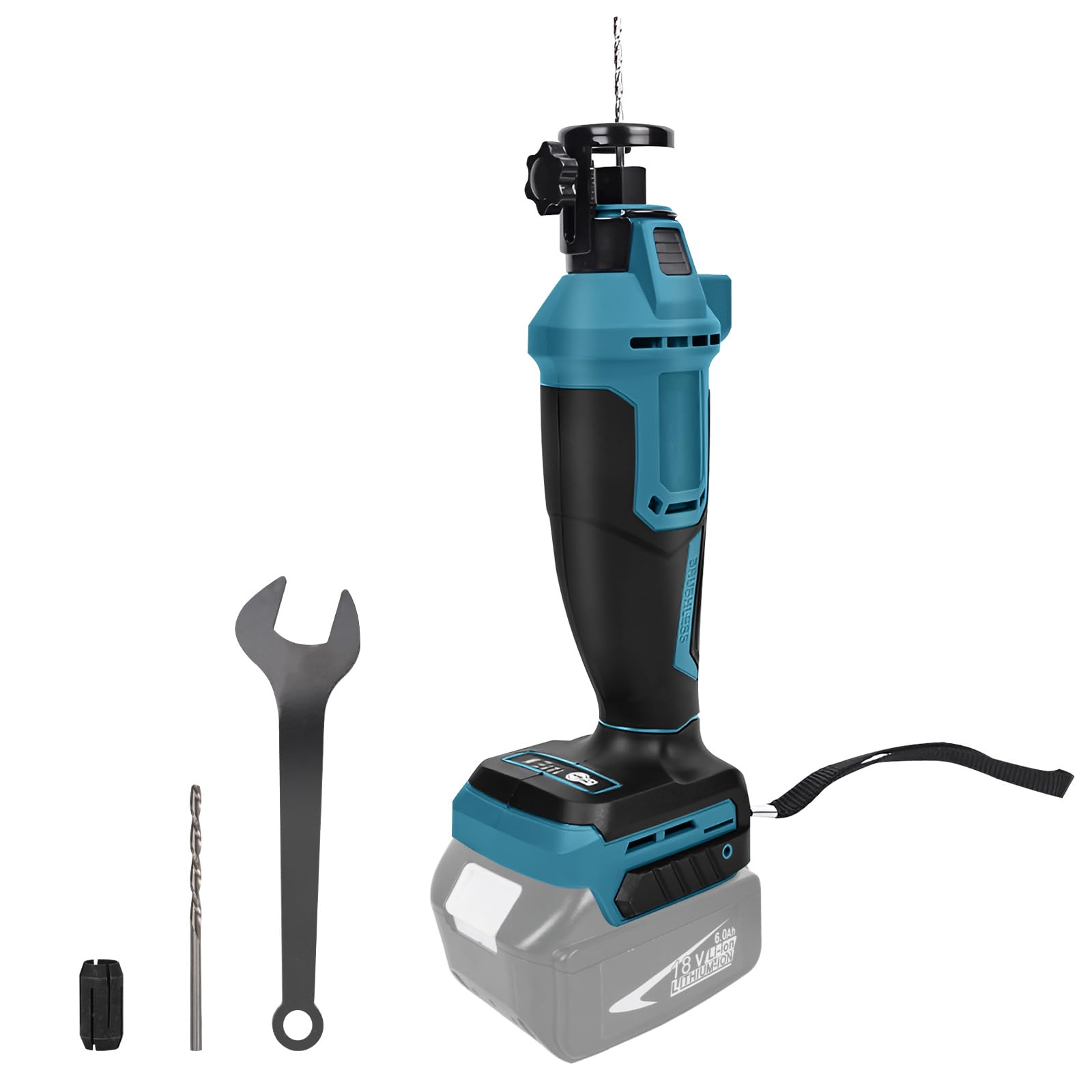 Fresadora para Pladur, Herramientas Pladur, Fresadora de Corte a Batería, 32000rpm 3 Velocidades 20000/25000/30000rpm, Tope de Profundidad, para Recortes Rápidos en Pladur (Sin Batería ni Cargador)