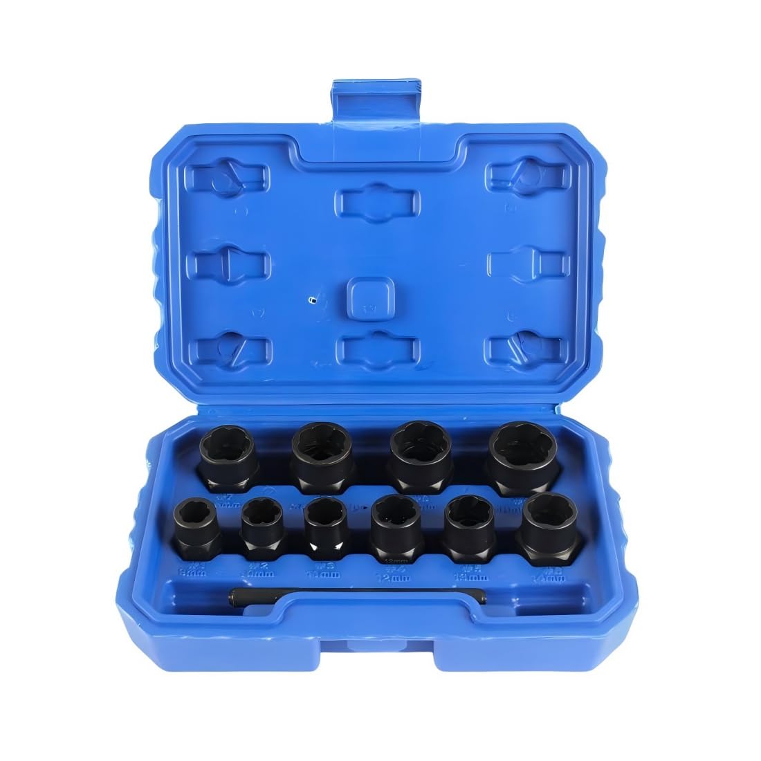 11pcs Twist Socket Set, 9-19mm Lug Nut Remover Set Damaged Bolt