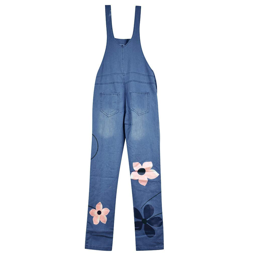 IQYU Salopette da donna Jeans: tuta baggy con bretelle regolabili, pantaloni lunghi oversize, jeans elasticizzati, vintage, salopette in jeans con gamba larga, pantaloni estivi