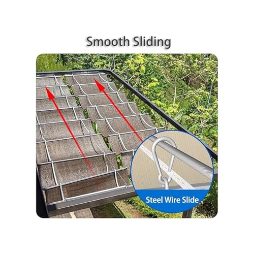 Toldo retráctil ondulado exterior terraza 0,9x3 m con kit de cables 5