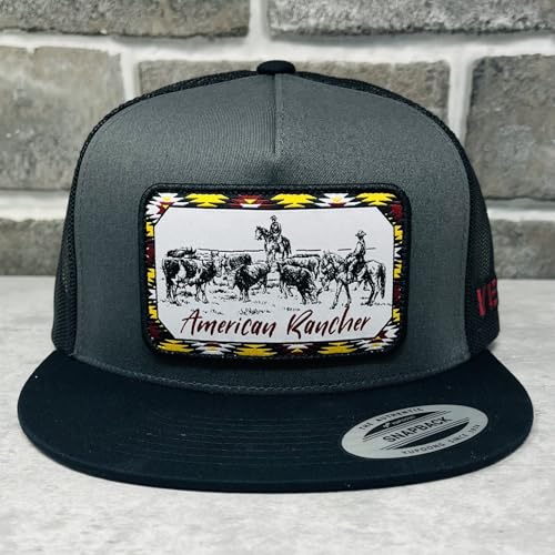 Image of Vexil American Rancher Adjustable Snapback Western Lifestyle Rodeo Southwest Inspired Meshback Hat