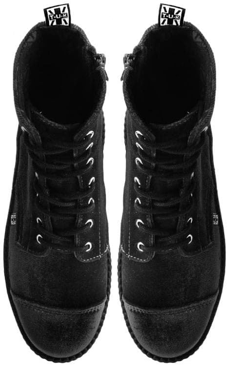 T.U.K Velvet Viva Mondo Boots for Women, Fashion Lace Up Platform Combat Boots