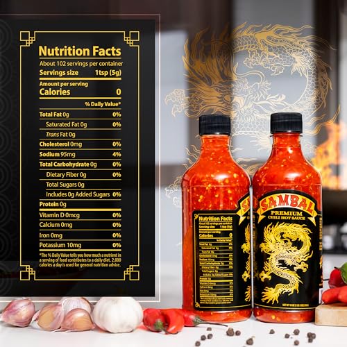 Underwood Ranches Limited Edition Dragon Sambal Sauce - Hot Sauce, Perfect for Spicing Up Any Dish! - Made from Red Jalapeno Peppers That Started the Sriracha Movement, 18 oz - 2 Pack