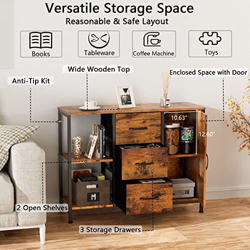 Furnulem-Industrial-Storage-Cabinet-with-3-Drawers2-Shelves-and-DoorWood-Furniture-Accent-Cabinet-for-BooksDocumentDecoration-in-Home-OfficeBedroom-EntrywayKitchenMetal-Frame